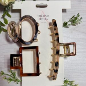 Korean Acetate & Gold Plated Hair Claw Set
